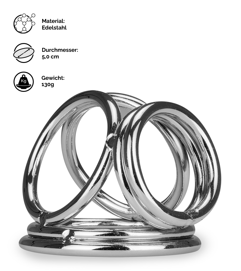 Penisring mit Hodenteiler aus Edelstahl Bondy