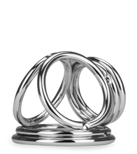 Laden Sie das Bild in den Galerie-Viewer, Penisring mit Hodenteiler aus Edelstahl Bondy