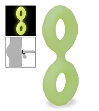 Laden Sie das Bild in den Galerie-Viewer, Phosphoreszierender Doppel-Cockring aus Silikon Sloom