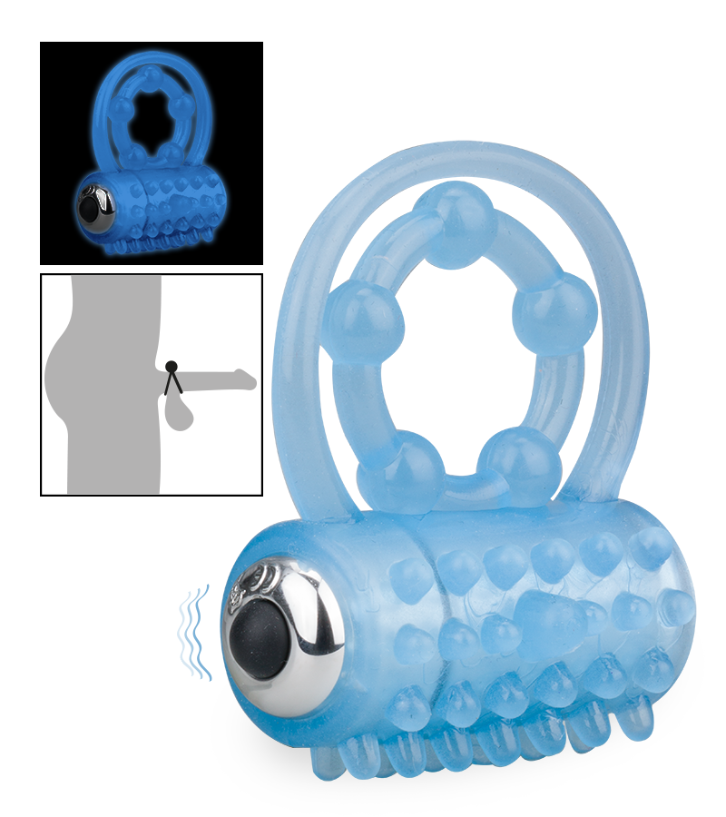 Phosphoreszierender Doppel-Cockring mit Vibration Lumino