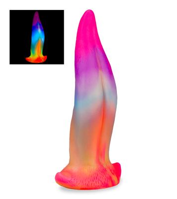 Phosphoreszierender Saugnapf-Dildo aus Silikon Zunge