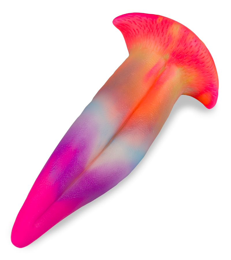 Phosphoreszierender Saugnapf-Dildo aus Silikon Zunge