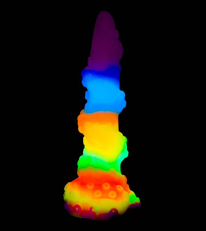 Phosphoreszierender Tentakel-Dildo mit Saugnapf Cthulhu