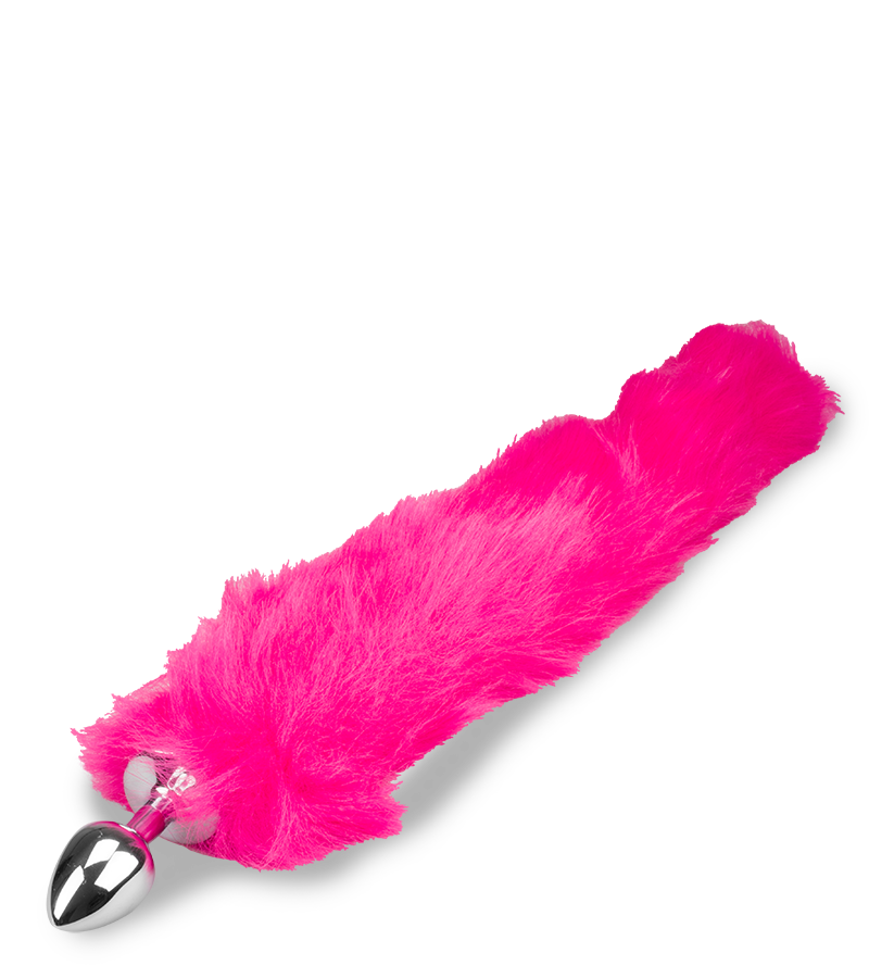 Pinker Foxtail-Plug mit Kunstfell