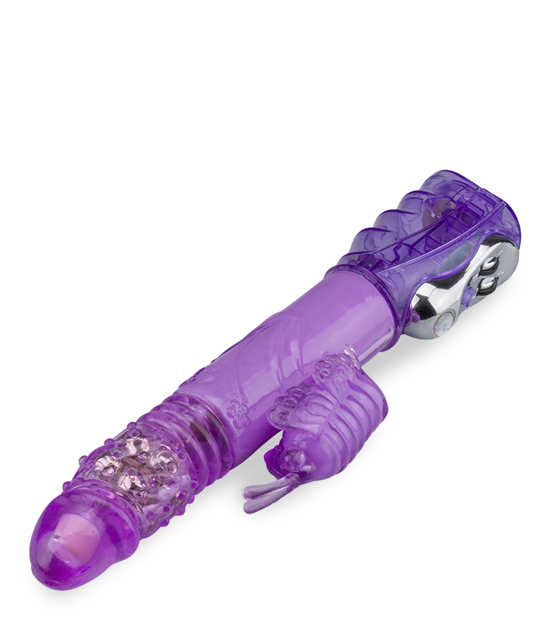 Pinker XL-Rabbit-Vibrator Butterfly mit Stoßfunktion