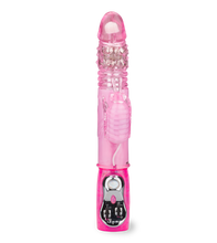 Laden Sie das Bild in den Galerie-Viewer, Pinker XL-Rabbit-Vibrator Butterfly mit Stoßfunktion