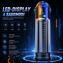 Laden Sie das Bild in den Galerie-Viewer, 2 in 1 Vakuum Penispumpe Automatischer Masturbatoren mit 4 Saugmodi