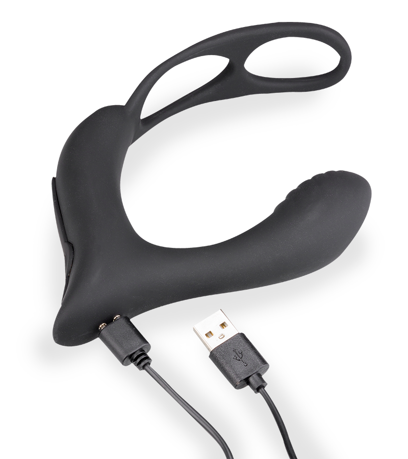 Prostata-Massagegerät mit Vibration und Doppel-Cockring Pro P