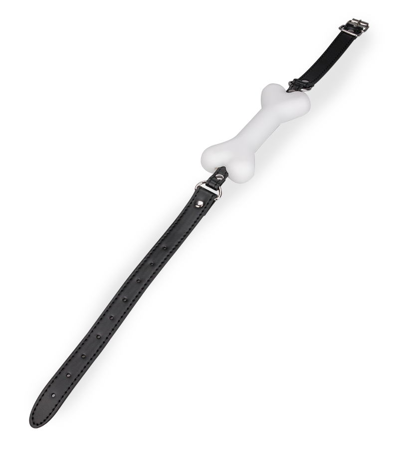 Puppy-Play-Knebel Knochen aus Silikon 15 cm