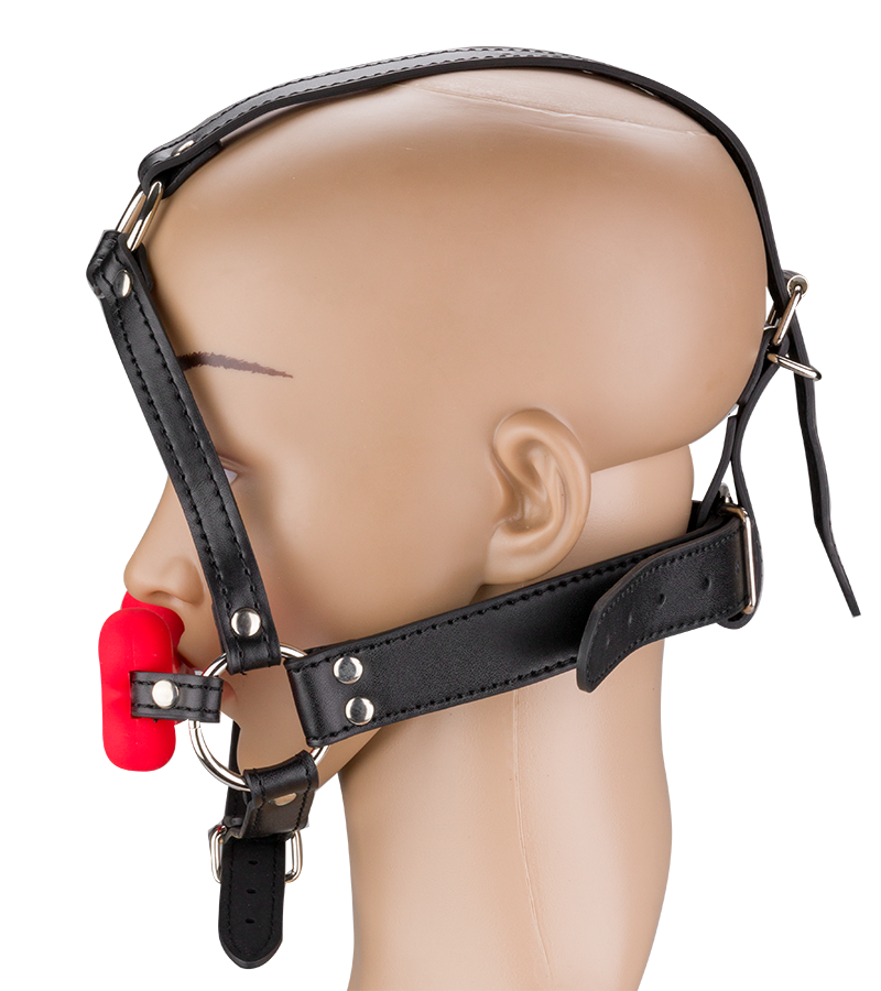 Puppy-Play-Kopfgeschirr mit Knebel aus Silikon 12,3 cm