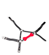 Laden Sie das Bild in den Galerie-Viewer, Puppy-Play-Kopfgeschirr mit Knebel aus Silikon 12,3 cm