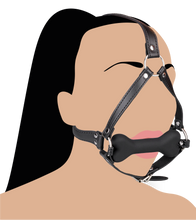 Laden Sie das Bild in den Galerie-Viewer, Puppy-Play-Kopfgeschirr mit Knebel aus Silikon 12,3 cm