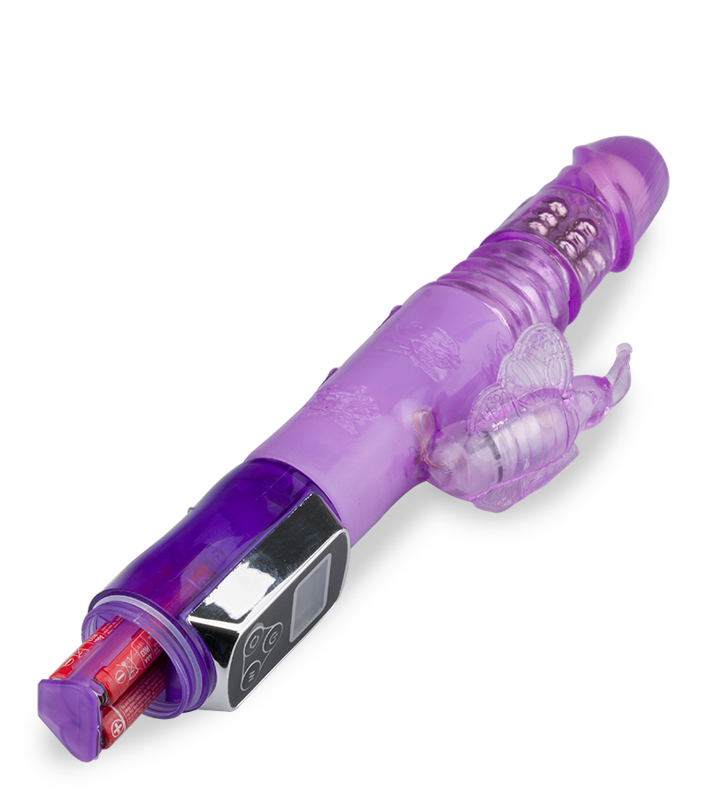 Rabbit-Vibrator Butterfly mit Stoß- und Rotationsfunktion