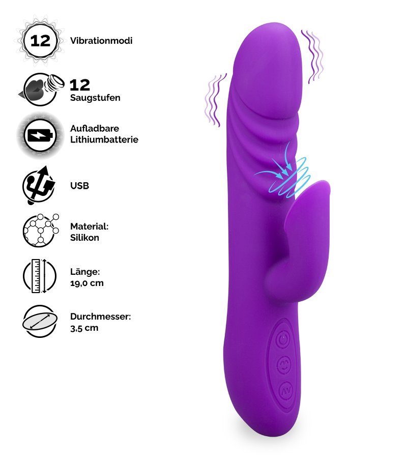 Rabbit-Vibrator mit Klitoris-Sauger Sucky