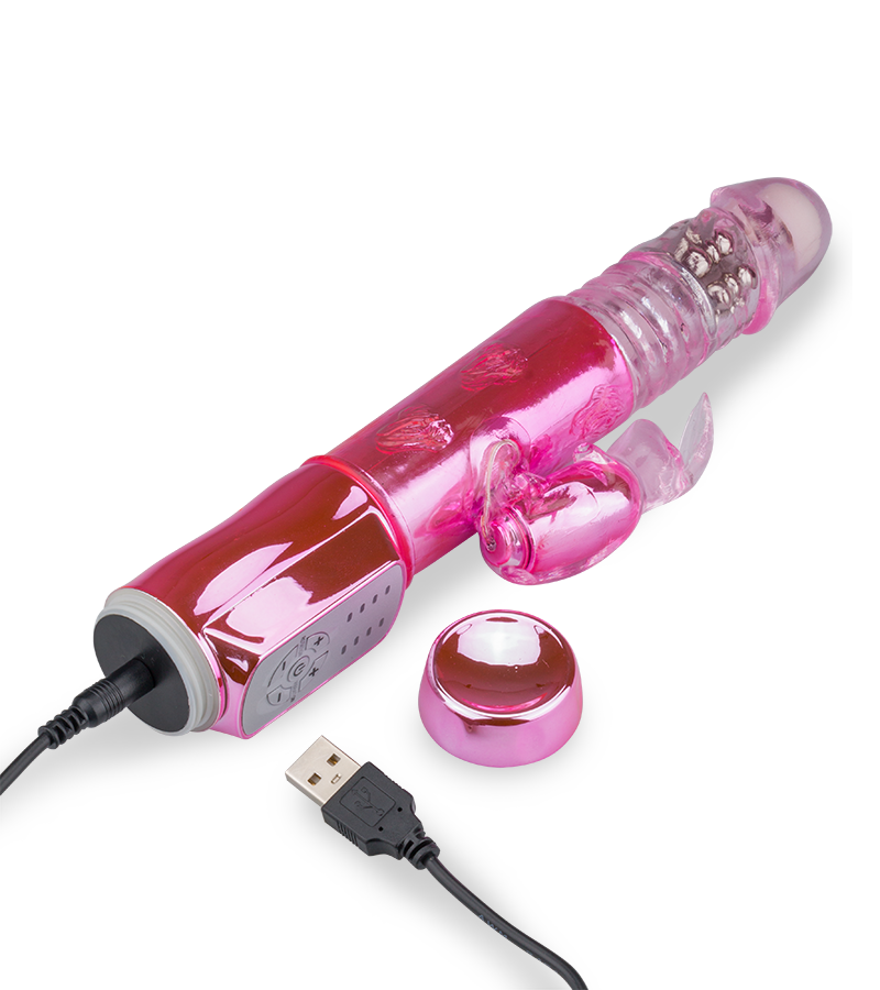 Rabbit-Vibrator mit Rotation und Stoßfunktion