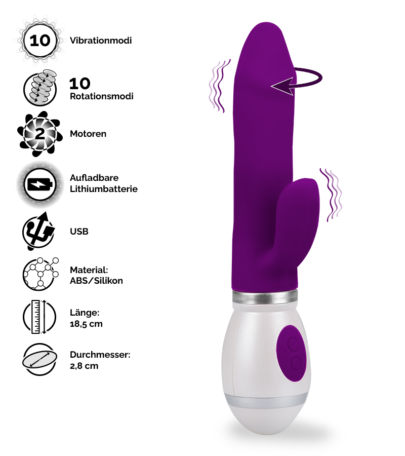 Rabbit-Vibrator mit Rotation Viva