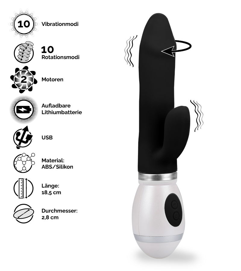 Rabbit-Vibrator mit Rotation Viva