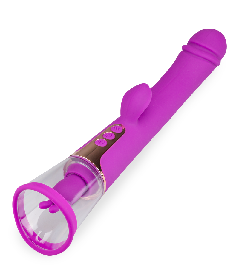 Rabbit-Vibrator mit Vagina-Pumpe Fine