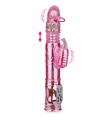 Rabbit-Vibrator XXL Deluxe mit USB und Stoßfunktion