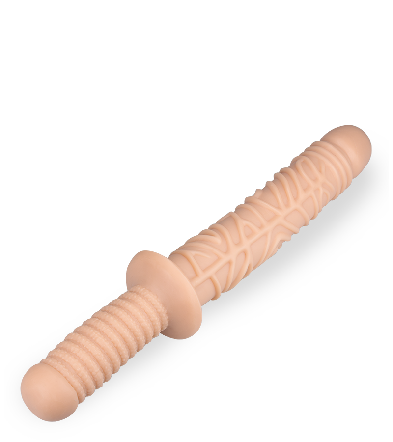 Realistischer gerillter Doppeldildo Damocles