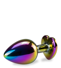 Laden Sie das Bild in den Galerie-Viewer, Regenbogenfarbener Rosebud-Analschmuck in Herzform M
