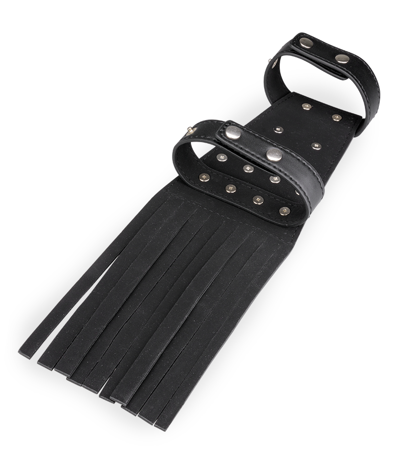 Riemen-Handschuh aus Kunstleder mit Stacheln