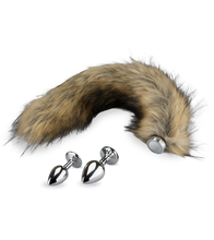 Laden Sie das Bild in den Galerie-Viewer, Rosebud-Plug im Doppelpack mit Magnet-Fuchsschwanz