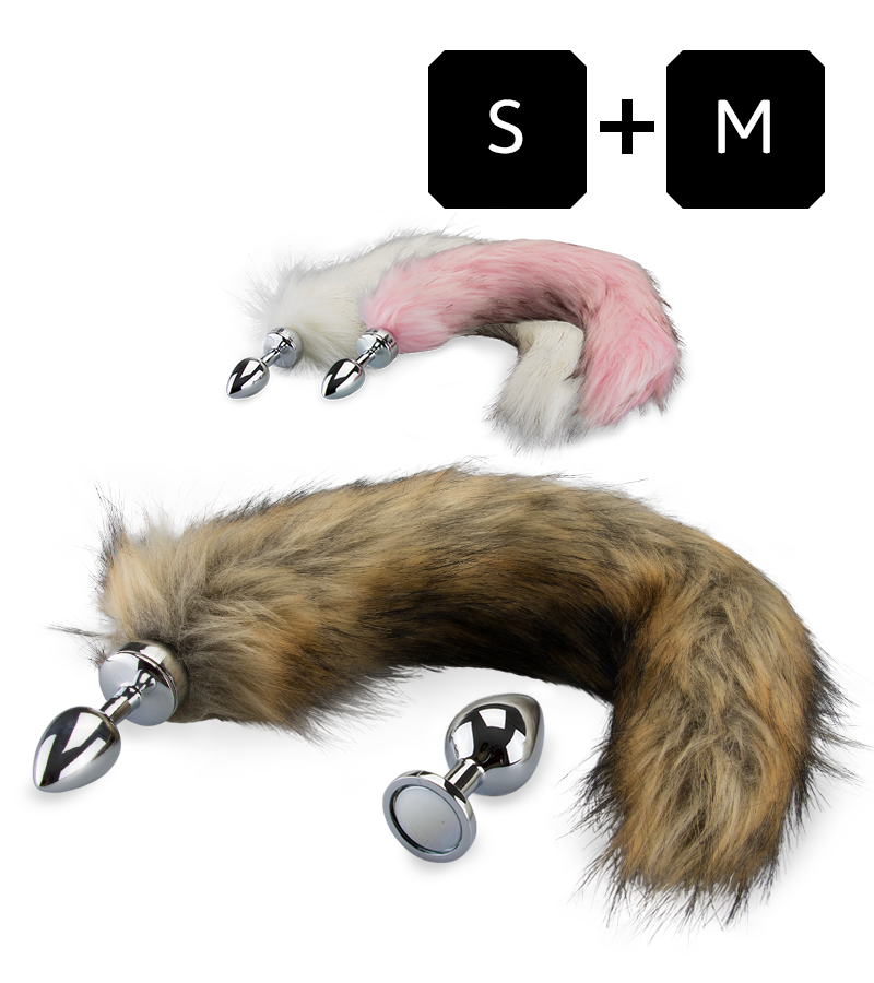 Rosebud-Plug im Doppelpack mit Magnet-Fuchsschwanz