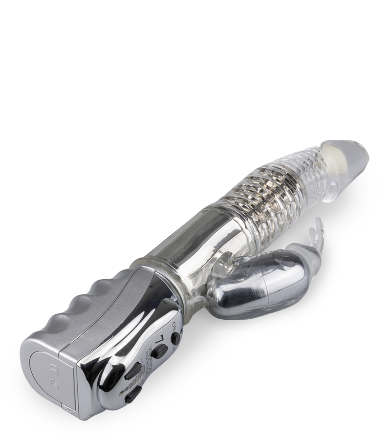 Rotierender Rabbit-Vibrator Silver Pleasure