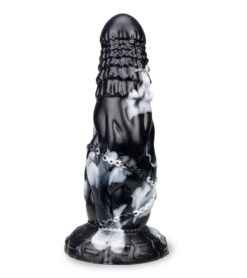 Saugnapf-Dildo Drache in Ketten 21 cm