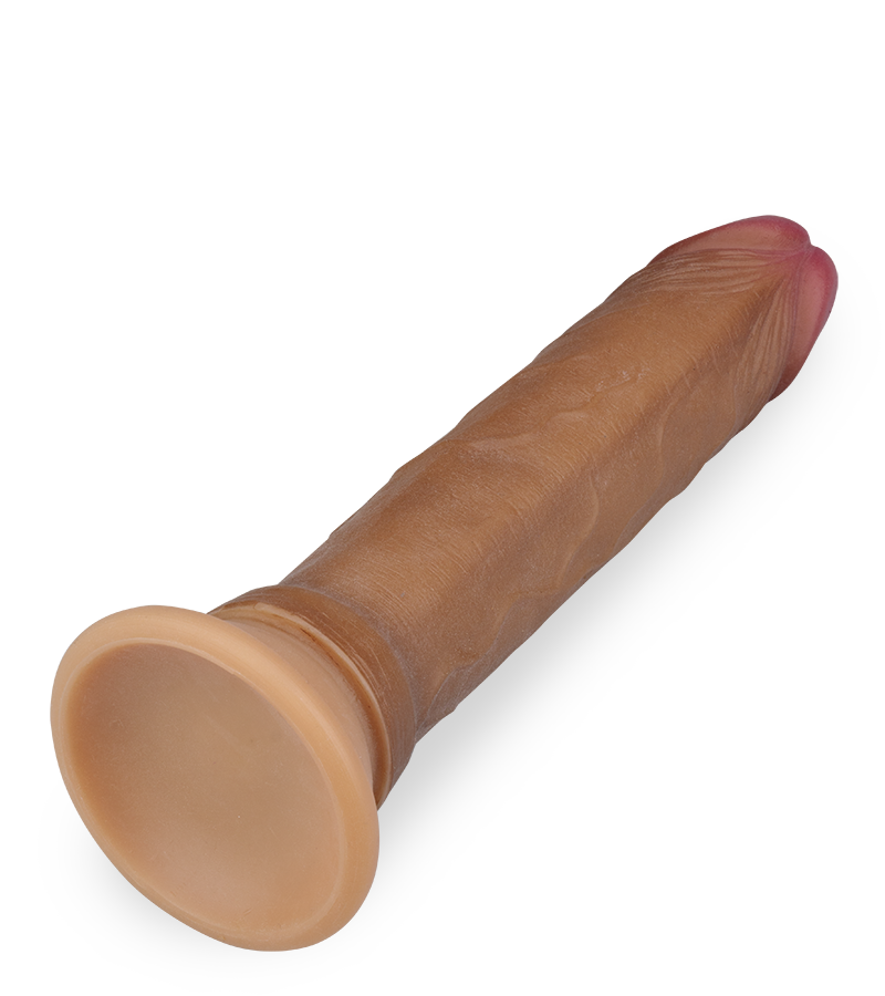 Saugnapf-Dildo mit Doppelschicht aus Liquid Silicone