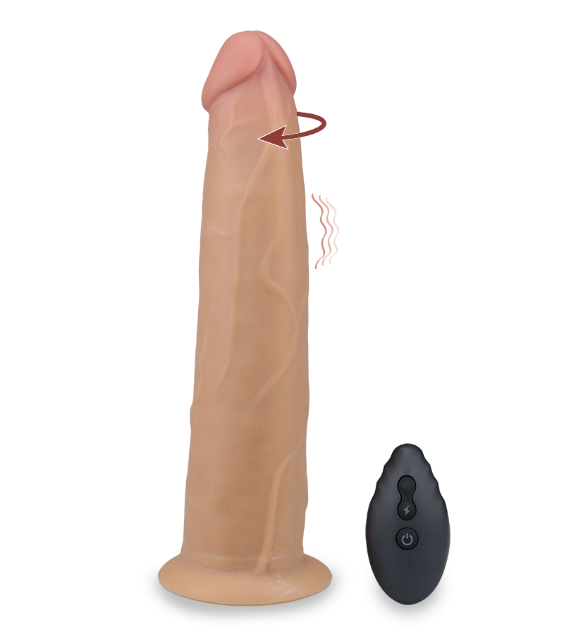 Saugnapf-Dildo mit Vibration und Rotation Jim 23 cm