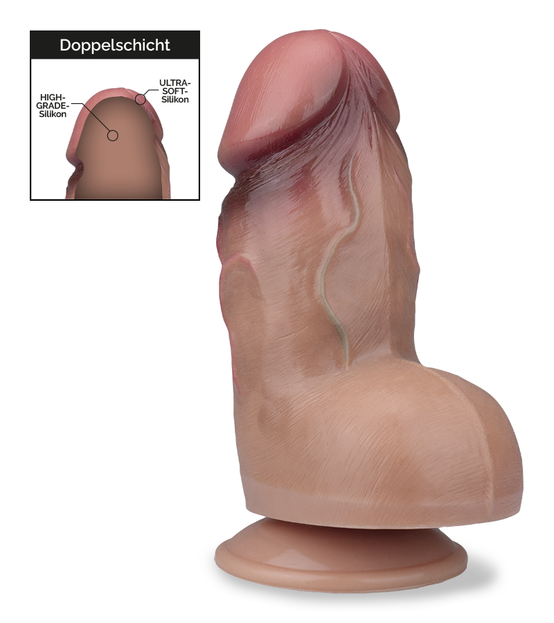 Saugnapf-Dildo mit XXL-Durchmesser Platinum