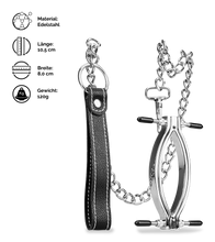 Laden Sie das Bild in den Galerie-Viewer, Schamlippenspreizer aus Edelstahl mit Leine