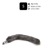 Schwanz-Buttplug mit grauem Wolfschwanz