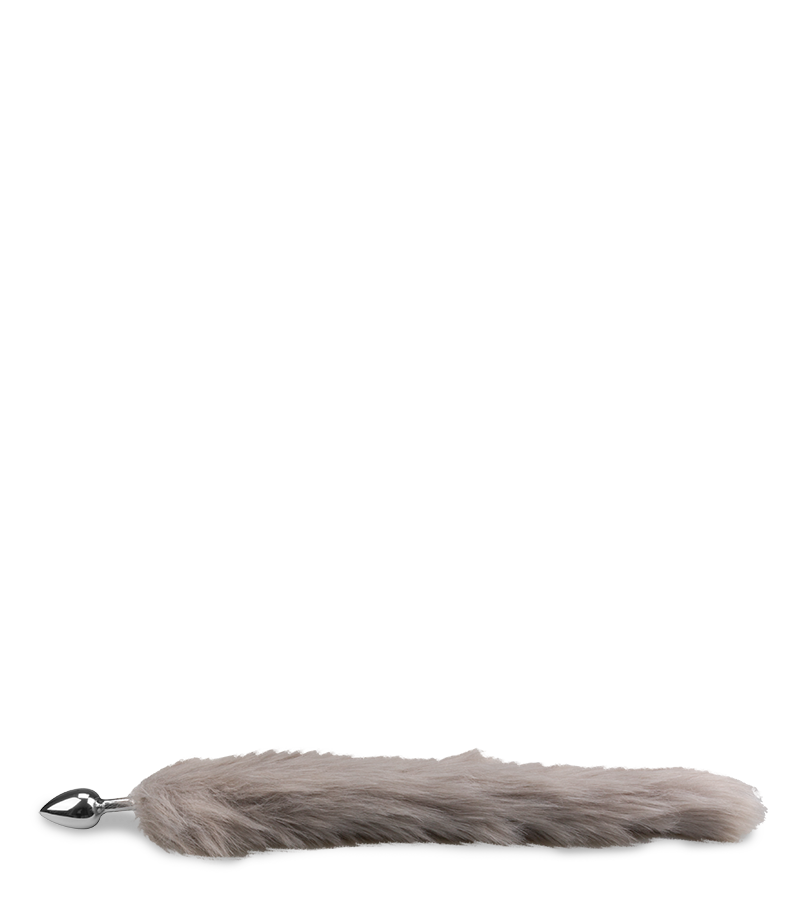 Schwanz-Plug mit grauem Hundeschwanz