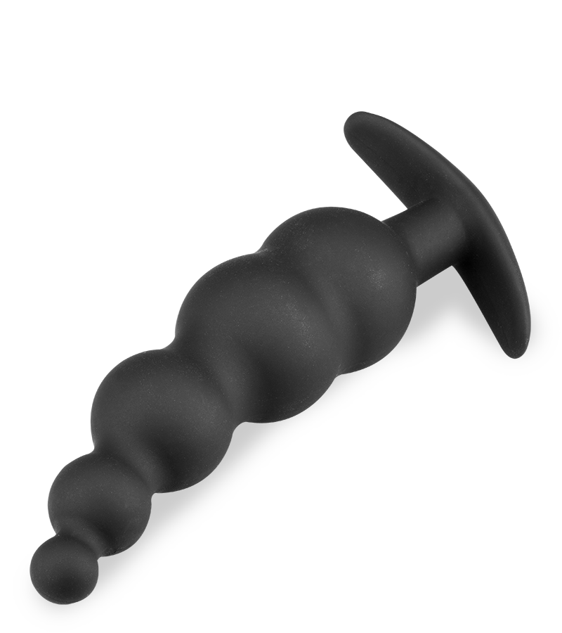 Schwarzer Plug mit 5 Analkugeln