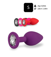 Laden Sie das Bild in den Galerie-Viewer, Silikon-Analschmuck mit Schmuckstein – 4 Farben