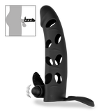 Silikon-Sleeve mit Hodenring und Vibro-Bullet