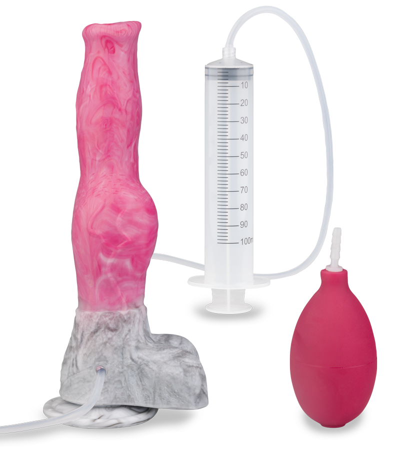 Spritzdildo mit Saugnapf Dobermann