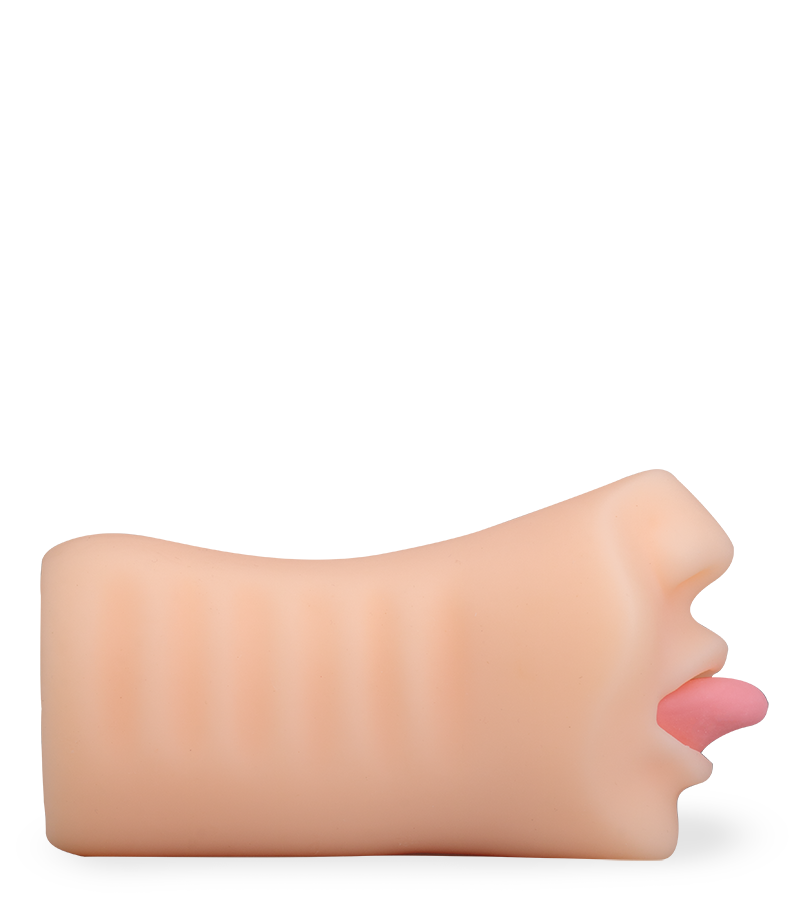 Taschenmuschi mit Mund und Zunge