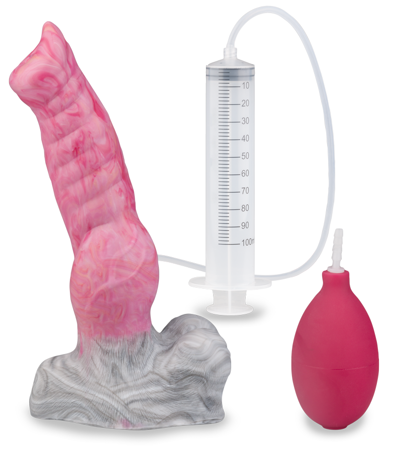 Tier-Spritzdildo mit Saugnapf Wolf