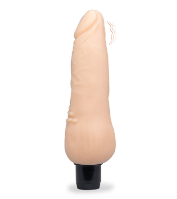 TPR-Dildo mit Vibration und genopptem Schaft