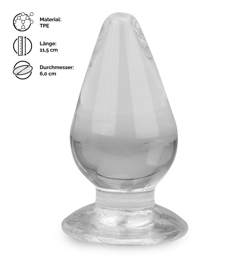 Transparenter Buttplug mit Saugfuß Softy