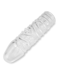 Laden Sie das Bild in den Galerie-Viewer, Transparentes Penissleeve mit Noppen und Rillenstruktur