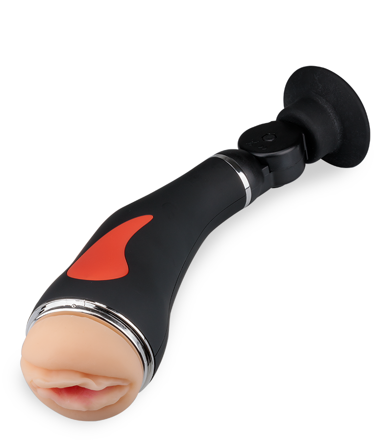 Vagina-Masturbator mit Vibrationsfunktion und Saugfuß