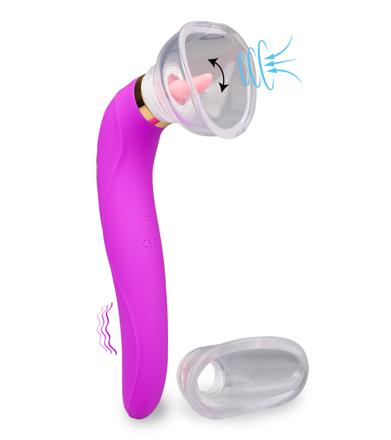 Vaginapumpe mit Zunge und Vibrator Destiny