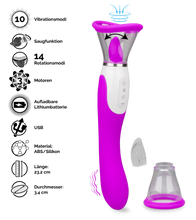 Laden Sie das Bild in den Galerie-Viewer, Vaginapumpe mit Zunge und Vibrator Torch