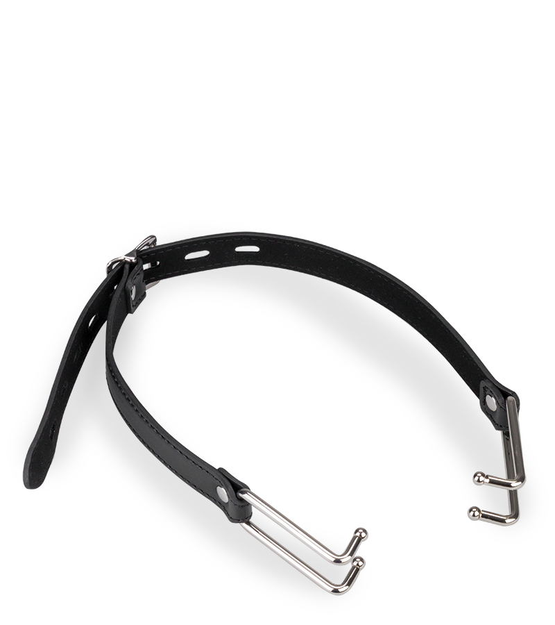 Verstellbarer Mundspreizer aus Kunstleder und Metall