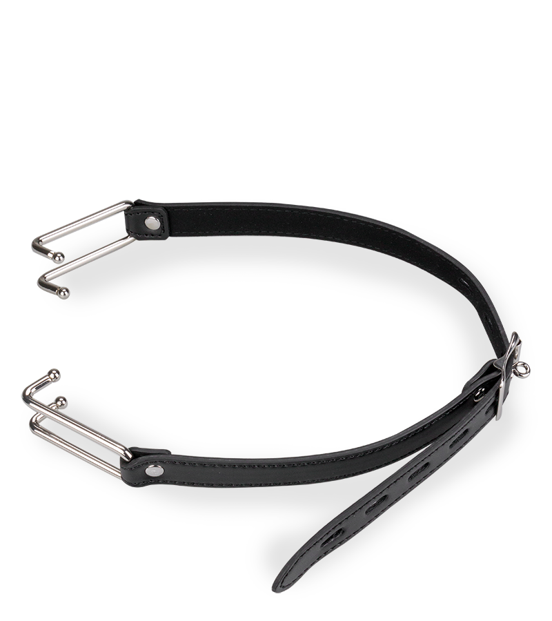 Verstellbarer Mundspreizer aus Kunstleder und Metall